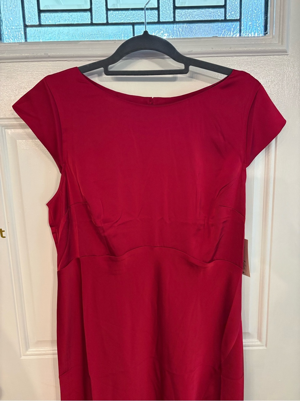 Women’s Red Cap-Sleeve Sheath Dress